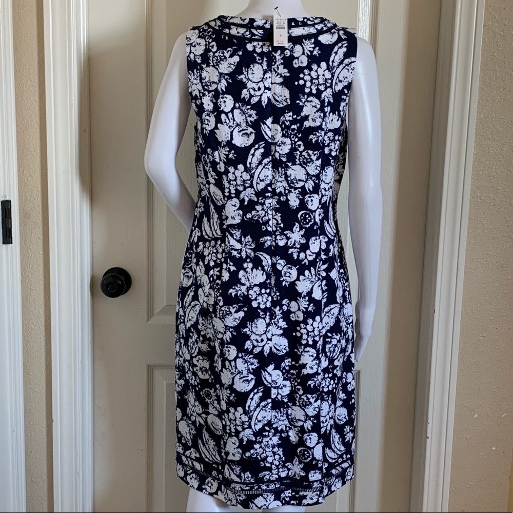 Talbots White Fruit Print Woven Lined Sheath Dress - Picture 7 of 14